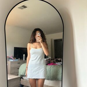 Striped White and Blue Dress